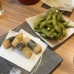 しゃぶしゃぶ すきやき 雅庵 トアロード店 - 長芋短冊揚げと丹波の枝豆