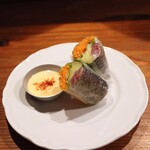 Hachihare - 秋刀魚と焼き茄子の生春巻き