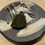 鮨 ゆうき - 醤油漬けにした鮑の肝