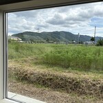 いちご農家Cafe Goccia - 窓から見えるコスモス畑。10月以降が見頃だそう