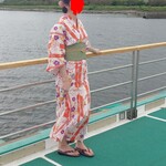 深川 冨士見 - フジテレビ対岸付近に停泊中、屋形船屋上にて某女優さんを参加者7名ずつ1分間団体撮影会。