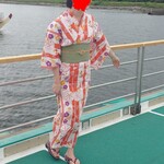 深川 冨士見 - フジテレビ対岸付近に停泊中、屋形船屋上にて某女優さんを参加者7名ずつ1分間団体撮影会。