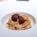 レストラン オオツ - 2025.9 茨城町産栗のモンブラン 栗のスープ メレンゲ アーモンドブランマンジェ マロングラッセ