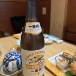 小料理 椿 - うすはりグラスで呑む一番搾りの、まぁ美味しいことよ