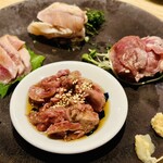 酒場らいと - 鶏刺し3種盛り