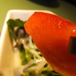 中華厨房あんにん - 麻婆豆腐定食　１０２０円　サラダの赤パプリカのアップ　【　２０１４年１０月　】