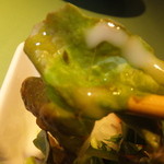 中華厨房あんにん - 麻婆豆腐定食　１０２０円　サラダのレタスのアップ　【　２０１４年１０月　】