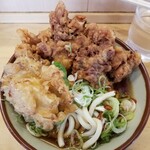 ジャンボゲソ天＋半玉ねぎ小うどん。