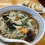 ぎょうざの満洲 東村山西口店 - もやしラーメンと餃子