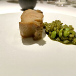 レストラン オオツ - ■地物黒鮑（あわび）だだちゃ豆入り肝リゾット