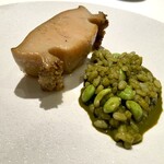 レストラン オオツ - ■地物黒鮑（あわび）だだちゃ豆入り肝リゾット