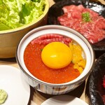 焼肉台所家 - 贅沢うにくらユッケ丼　