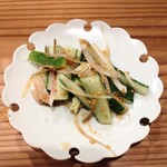 焼鳥高しま - 箸休め　茗荷と胡瓜のごま酢和え