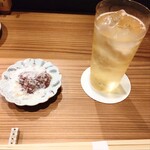 焼鳥高しま - 肝刺し、角ハイボール