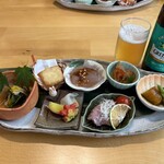 ダイニング若竹 - 若竹前菜セットたノンアルビール