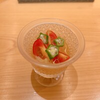 鮨 銀座おのでら 弟 本店 - そうめんカボチャの酢の物