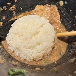 本場博多ラーメン・油そば 一号艇 - ᕙ( ͡°   ͜ʖ ͡°)ᕗ追いめし投入⌒☆