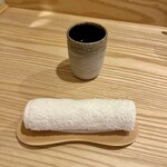 天ぷら上村 - 茶とおしぼり