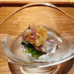 日本料理FUJI - 鯵の酢の物. この鯵も美味しかった. ぷりぷりの弾力ですよ.