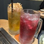 大衆居酒屋 もんじゃ酒場 だしや - 出汁サワー＆ゆかりサワー