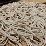 並木藪蕎麦 - ざるが逆さま。麺は艶やか。緑がかった蕎麦。