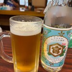 丸千葉 - 生ビールと、キンミヤのキープボトル