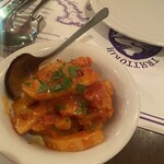 トラットリア ブカ マッシモ - れんこんのアラビアータ。これお家でも真似してみたい！私の新しいれんこん料理レパートリーが増えました。