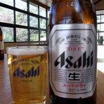 かねぎん坂野 - まずは何時ものようにビールからのスタートです。ここはアサヒのスーパードライ（中）ですね。