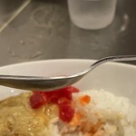 竹岡式ラーメン まる竹 - スプーンが平すぎて使いずらいw