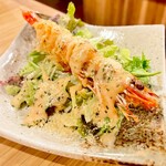 肉ト魚 大衆酒場 ひとめぼれ 京都店 - エビとチーズカダイフ巻串