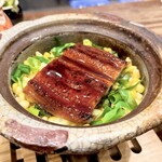 野菜酒場あしおと - 美山町一馬さんの九条ネギ　とうもろこし　鰻　土鍋ご飯