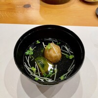 鮨 輝泉 - ④ お椀
                    ・蓮根饅頭と南瓜のお椀