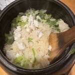 浦しま - 7.土鍋ご飯（2合・鯛めしまたは鮭ほぐし）＋香の物