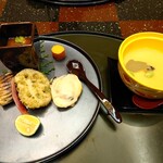 粋松亭 - 茶碗蒸しなど。