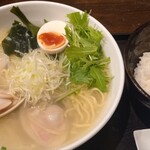 麺屋海神 新宿店 - はまぐりらぁめん 小どんぶり明太子丼