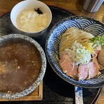 麺の道 あをによし - 魚介鶏つけ麺〆ごはんセット@1290円
