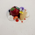 フランス料理 ル シエル - リンゴとチョコレートのガトー キャラメルアイス添え