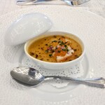 フランス料理 ル シエル - 温かいトマトとモッツァレラのフランにズワイガニとイクラを添えて
