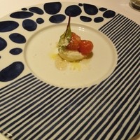 リストランテ カノフィーロ - リコッタチーズのムースとトマト、生姜とバニラ、蜂蜜