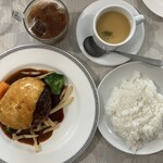 イノ文化洋食 - チーズ焼きハンバーグセット　1,600円