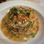 オステリアラリベラ - 佐島鮮魚と鎌倉野菜のアーリオオーリオカラスミかけ