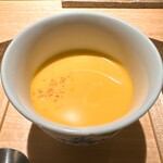 炭割烹 新谷 - 長野県産かぼちゃの冷製ポタージュ ◎
