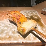 炭割烹 新谷 - 黒帝のねぎ身 ○美味しいが、クセがなさすぎて味が淡白にも感じる、塩味が強く感じた