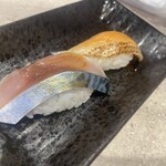 寿司の奥田 - 焼きハラス（@80円）活かんぱち（@190円）