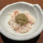 磯金 漁業部 枝幸港 - 朝むきカニ身カニ味噌のせ