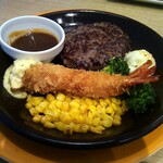 ジョナサン - 料理写真:北海道ビーフステーキバーグ＆ブラックタイガー