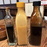 水塩土菜 - お醤油　味噌ソース　トンカツソース