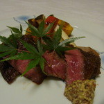 割烹旅館 湯の花荘 - 2014.10）とちぎ牛のステーキ（２人分）