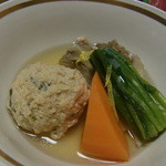 割烹旅館 湯の花荘 - 2014.10）こだわり鶏団子と舞茸煮