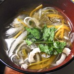 唐沢鉱泉 - 夕食（豚肉の沢煮椀）